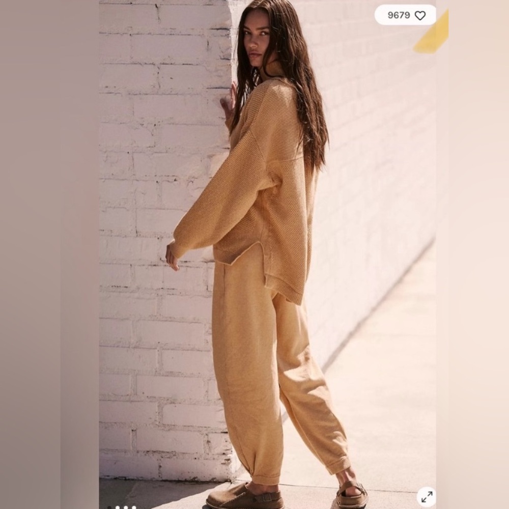NWT free-est by Free People Hailee Turtleneck Set Mustard Sunset XS SOLD OUT - Picture 2 of 6